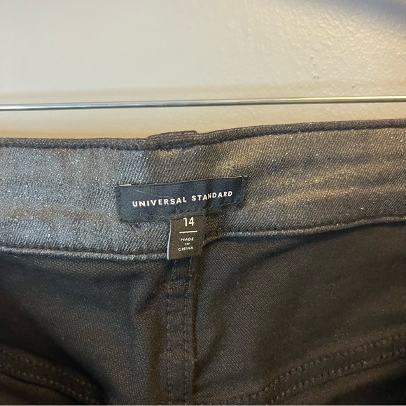 Universal Standard Jeans Seine High Rise Skinny Jeans in Shimmer Black Sz 14 EUC - Picture 5 of 10